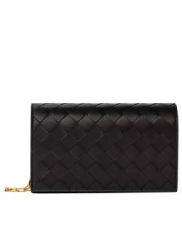 Intrecciato Leather Chain Mini Cross Bag Black - BOTTEGA VENETA - BALAAN 2