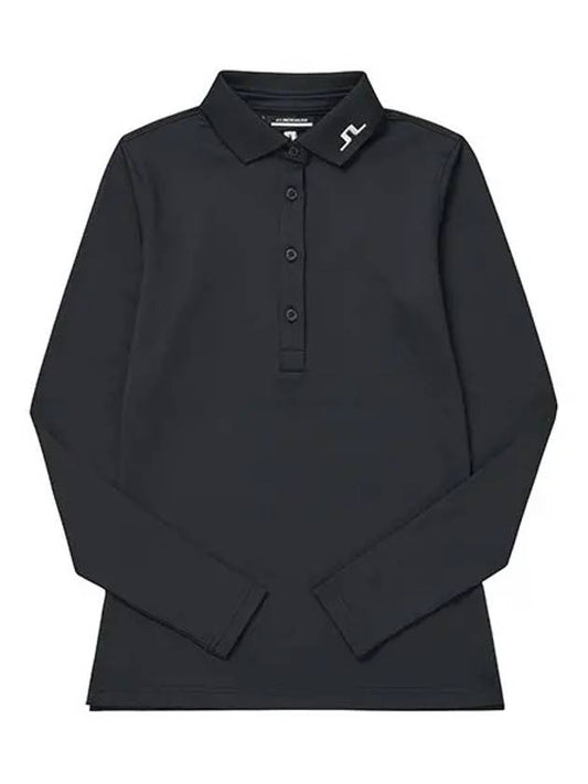 Women's Tour Tech Long Sleeve Polo Black - J.LINDEBERG - BALAAN 2