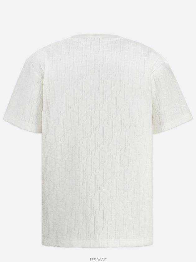 Oblique Terry Cotton Relaxed Fit Short Sleeve T-Shirt White - DIOR - BALAAN 7