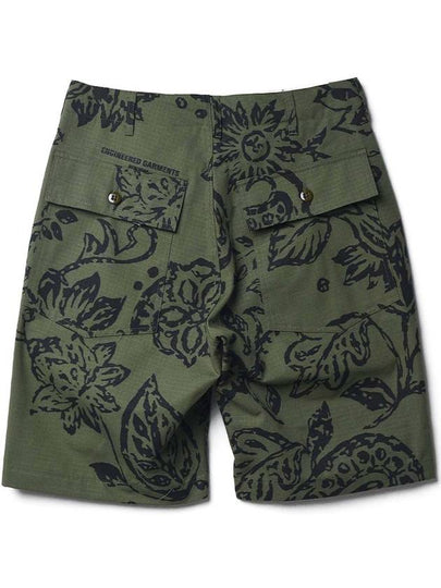 Fertig Shorts Olive Floral Print Ripstop - ENGINEERED GARMENTS - BALAAN 2