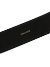 Men's T Buckle Icon Gold Leather Belt Black - TOM FORD - BALAAN 6