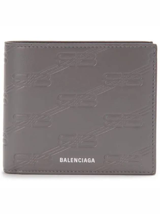 BB Monogram Box Half Wallet Grey - BALENCIAGA - BALAAN 2