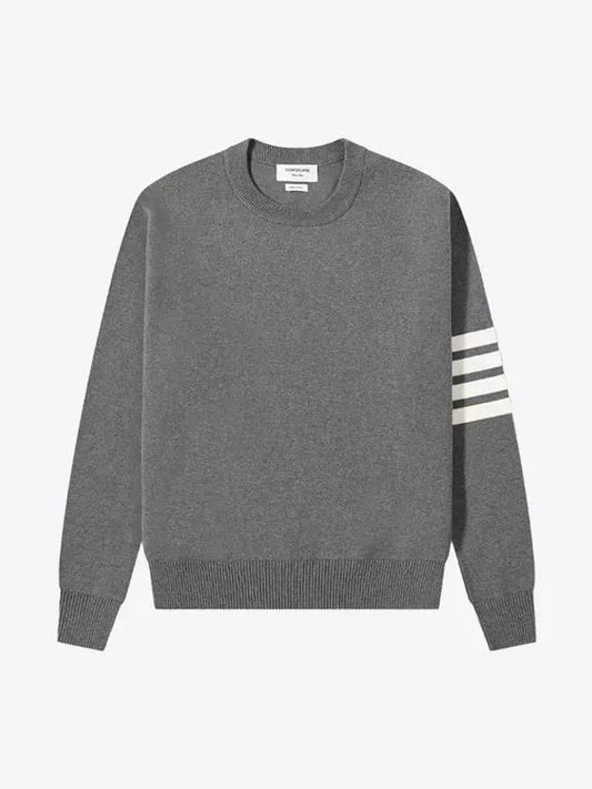 4 Bar Armband Milano Stitch Knit Top Mid Grey - THOM BROWNE - BALAAN 2