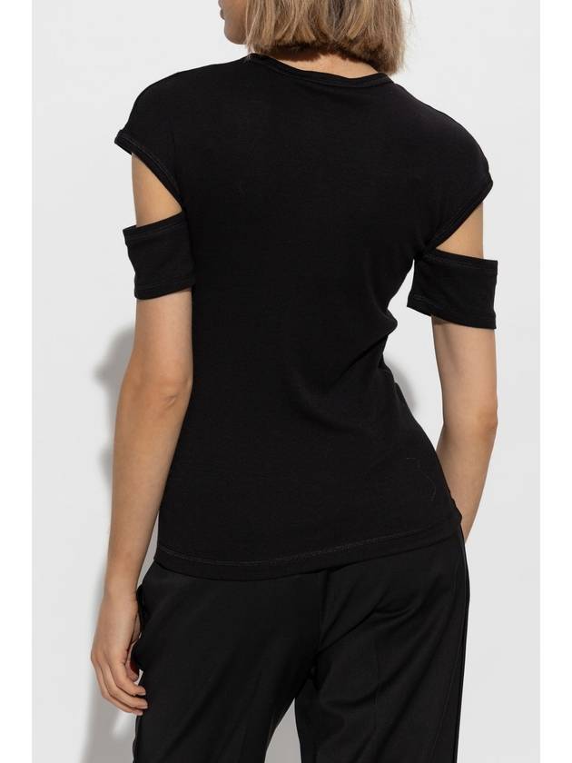 Helmut Lang Top With Embroidered Logo, Women's, Black - HELMUT LANG - BALAAN 4