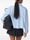 Embroidered Logo Poplin Long Sleeve Shirt Sky Blue - MIU MIU - BALAAN 3