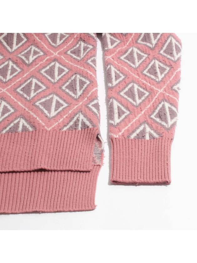 CD Diamond Motif Pattern Wool Knit Top Pink - DIOR - BALAAN 5