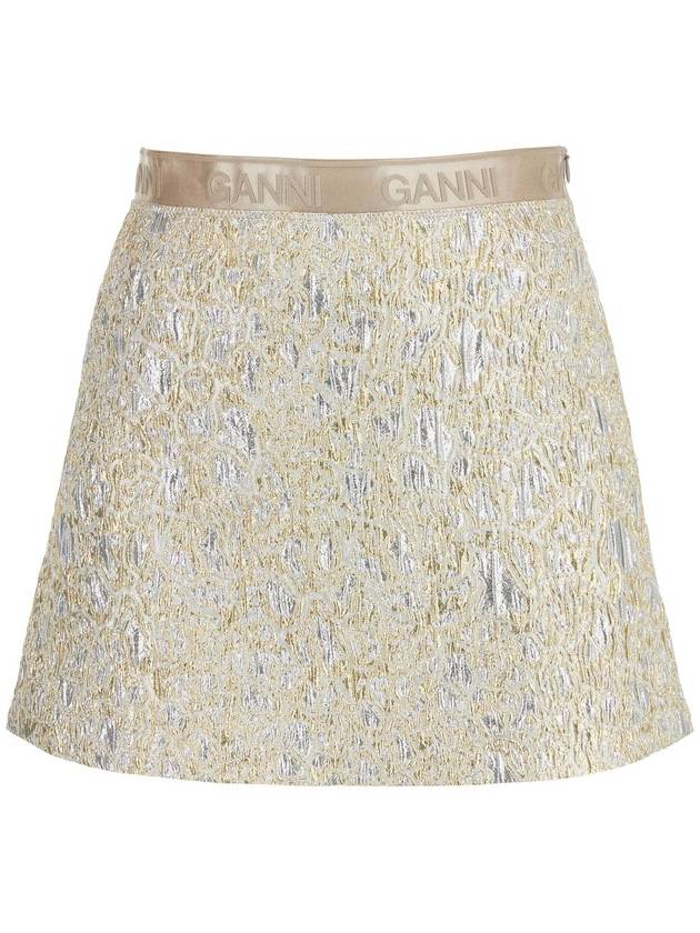 metallic cloquÃ mini skirt - GANNI - BALAAN 1