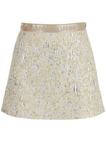 metallic cloquÃ mini skirt - GANNI - BALAAN 1