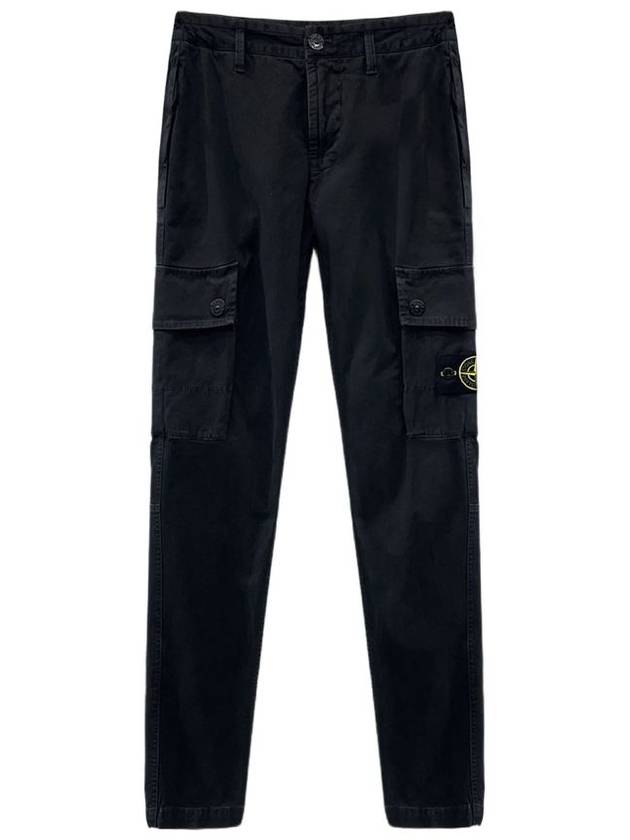 Wappen Patch Slim Fit Straight Pants Black - STONE ISLAND - BALAAN 2