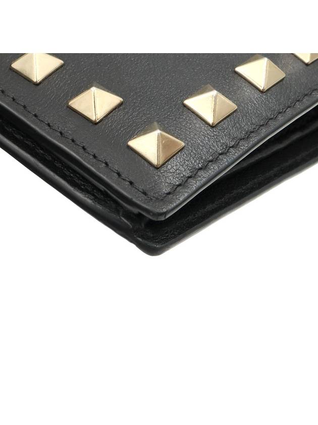 Black Calfskin Rockstud Compact Half Wallet UW2P0R39BOL - VALENTINO - BALAAN 8