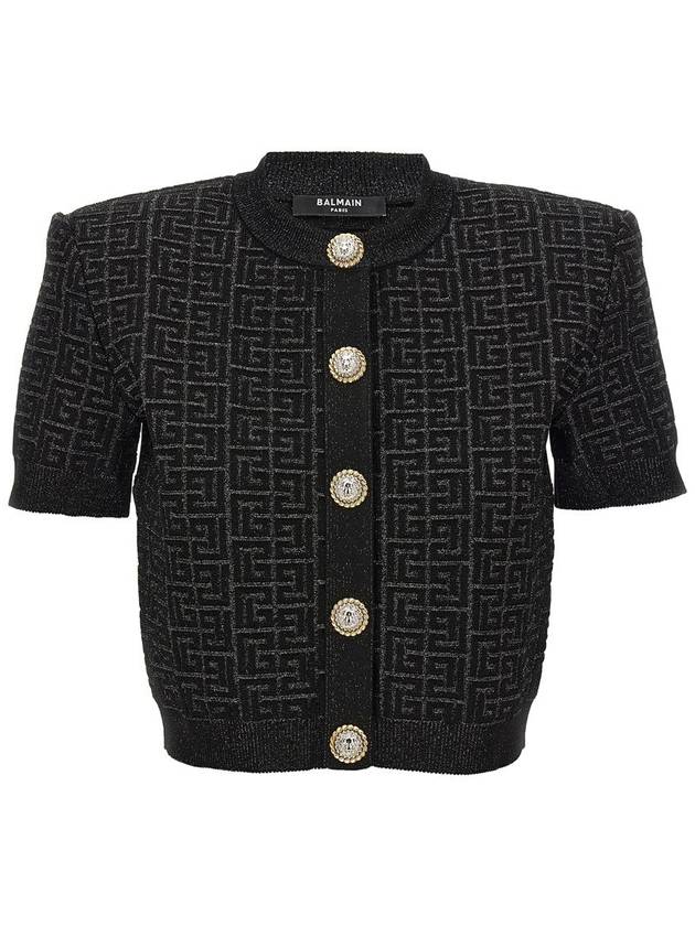 Balmain 'Monogram' Cropped Cardigan - BALMAIN - BALAAN 1