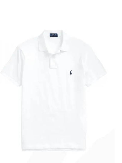 Logo Slim Fit Short Sleeve Polo Shirt White - POLO RALPH LAUREN - BALAAN 2