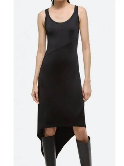 Jersey Scarf Hem Tank Mini Dress Black - HELMUT LANG - BALAAN 2