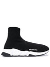 Speed Trainer  High Top Sneakers Black White - BALENCIAGA - BALAAN 2