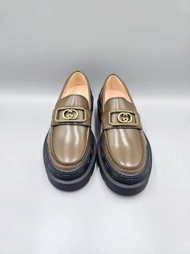 Women s Interlocking G Leather Loafers Brown - GUCCI - BALAAN 3