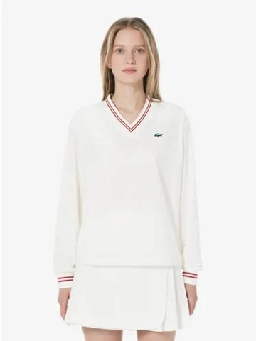 Women s Woven V neck Piste T shirt SF801E 54N 70V Domestic Product GQ2N24082972757 - LACOSTE - BALAAN 1