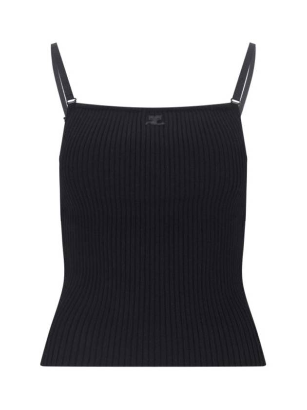 Logo Rib Sleeveless Black - COURREGES - BALAAN 3