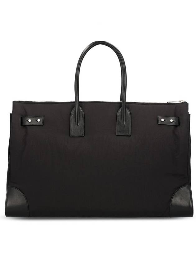 Sac De Jour 48H Nylon Leather Duffle Bag Black - SAINT LAURENT - BALAAN 3