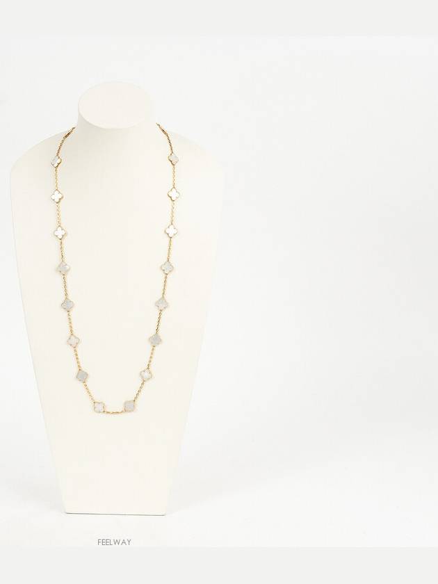 Van Cleef Arpels Vintage Alhambra Long Necklace 20 Motif Yellow Gold Mother of Pearl 74204 - VANCLEEFARPELS - BALAAN 2