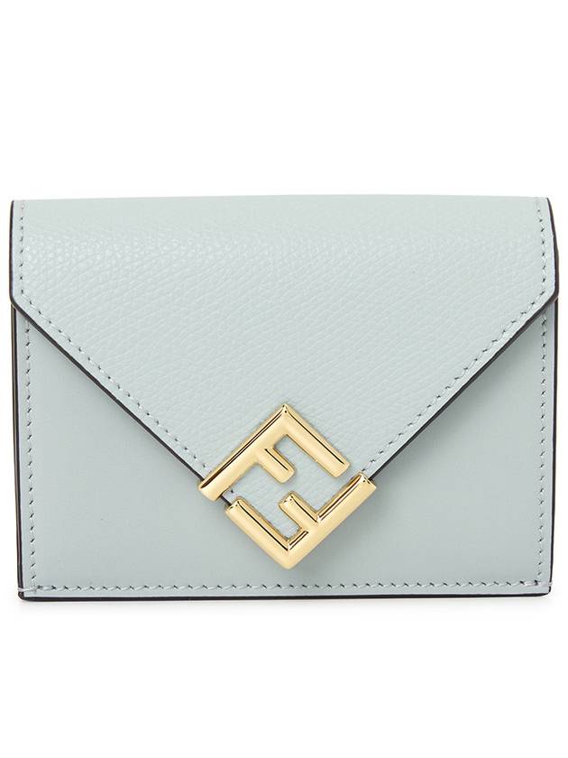 FF Diamond Calf Leather Half Wallet Light Blue - FENDI - BALAAN 2