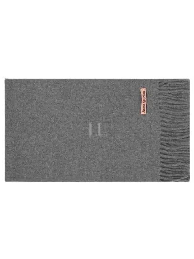 Wool Fringe Muffler Grey Melange - ACNE STUDIOS - BALAAN 2