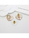 CC logo heart mother of pearl earrings white - CHANEL - BALAAN 7