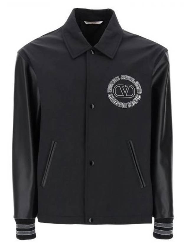 V Logo Nylon Bomber Jacket Black - VALENTINO - BALAAN 2