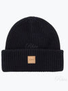 Logo Patch Wool Cashmere Beanie Navy - A.P.C. - BALAAN 2