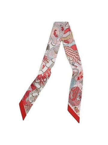 Splash Park Silk Twilly Scarf Rouge - HERMES - BALAAN 1