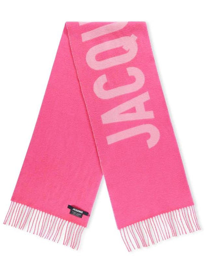 Lecharpe Fringe Logo Virgin Wool Muffler Pink - JACQUEMUS - BALAAN 2