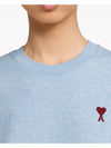 Small Heart Logo Boxy Fit Short Sleeve T-Shirt Light Blue - AMI - BALAAN 7