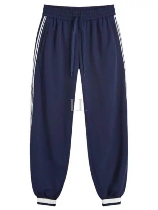 Logo Stripe Print Jogging Track Pants Midnight Blue - GUCCI - BALAAN 2