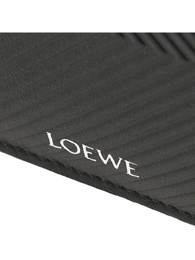 Texture Classic Calfskin Bifold Half Wallet Black - LOEWE - BALAAN 7