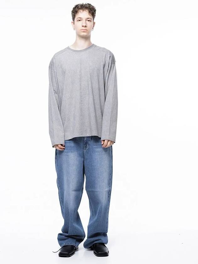 Men s M243TP03GR Pigment Slit Long Sleeve T Shirt Gray - CHANCE'S NOI - BALAAN 5