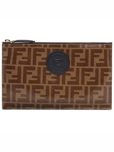 Small Flat Pouch Bag Brown - FENDI - BALAAN 1