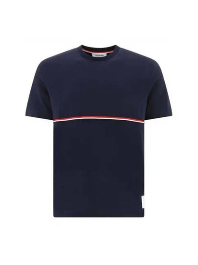 Midweight Jersey Short Sleeve T-Shirt Navy - THOM BROWNE - BALAAN 2