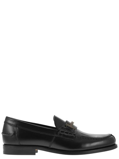 Double T Leather Loafers Black - TOD'S - BALAAN 2