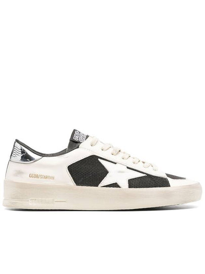 Stardan Silver Tab Leather Low Top Sneakers White - GOLDEN GOOSE - BALAAN 2