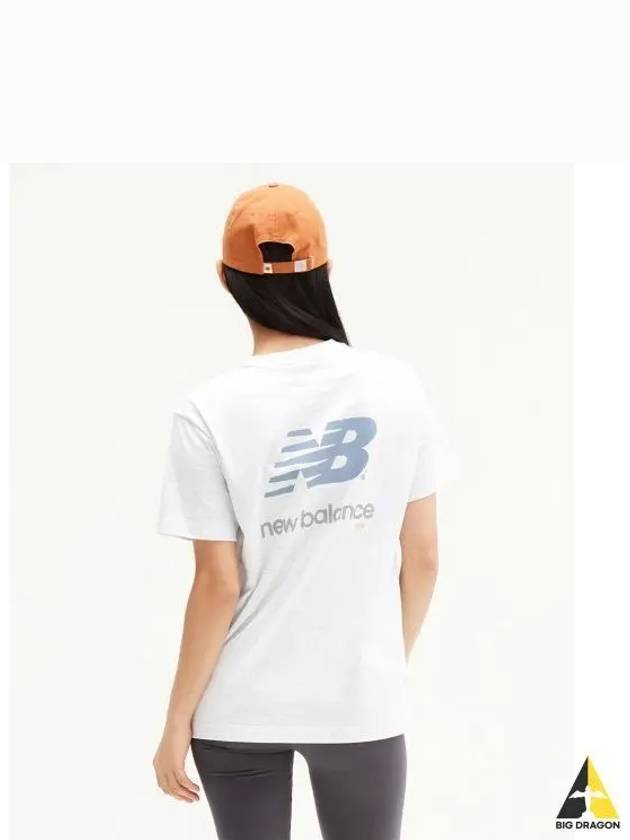 NBNEE21023 UNI Essential Back Big Logo Short Sleeve Tee STANDARD FIT LGRAY - NEW BALANCE - BALAAN 1