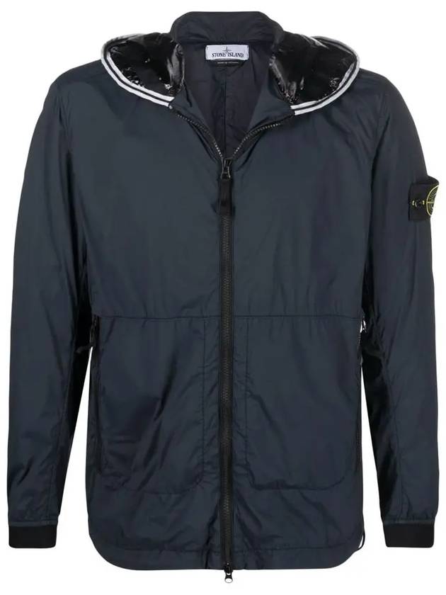 Wappen Patch Skin Touch Nylon Hooded Jacket Navy - STONE ISLAND - BALAAN 3