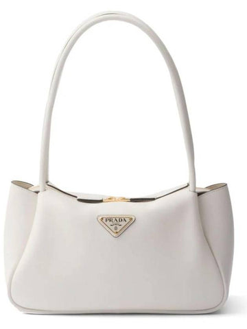 Triangle Logo Medium Shoulder Bag White - PRADA - BALAAN 1