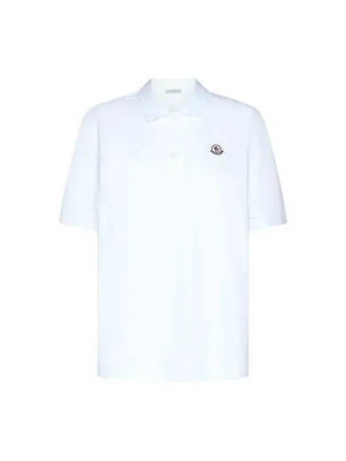 t shirt women logo patch polo short sleeve white - MONCLER - BALAAN 1