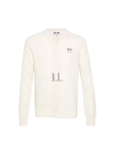 White Heart Wappen Wool Cardigan Ivory - COMME DES GARCONS PLAY - BALAAN 2