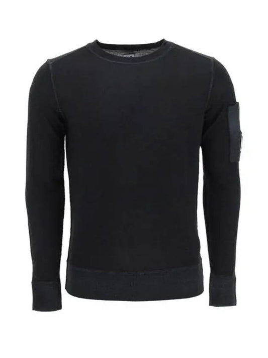 Lens Wappen Wool Sweatshirt Black - CP COMPANY - BALAAN.