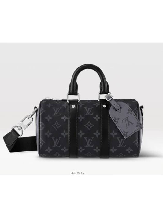 Keepall Bandouliere 25 Monogram Eclipse Cross Bag Black - LOUIS VUITTON - BALAAN 2