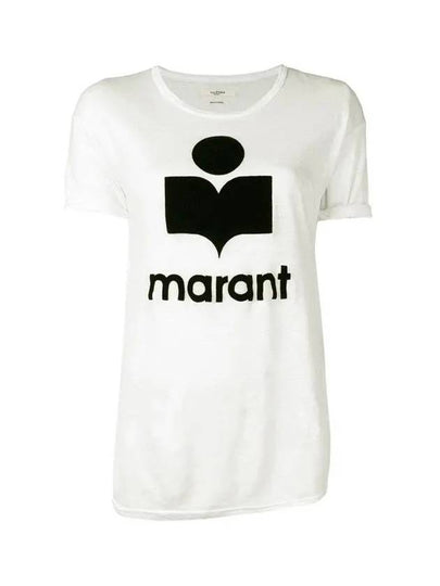 Coldy Velvet Logo T shirt TS0299 00M009E 20WH - ISABEL MARANT - BALAAN 2