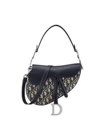 Saddlebag Strap Blue Oblique Jacquard and Smooth Calfskin M0455VDDS M928 - DIOR - BALAAN 1