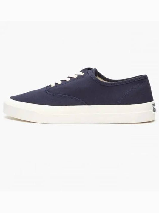 Lace Up Canvas Cotton Low Top Sneakers Navy - MAISON KITSUNE - BALAAN 2