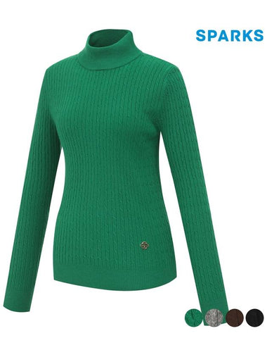 Women s Twisted High Neck Knit Sweater SO3LKT006 - SPARKS - BALAAN 1