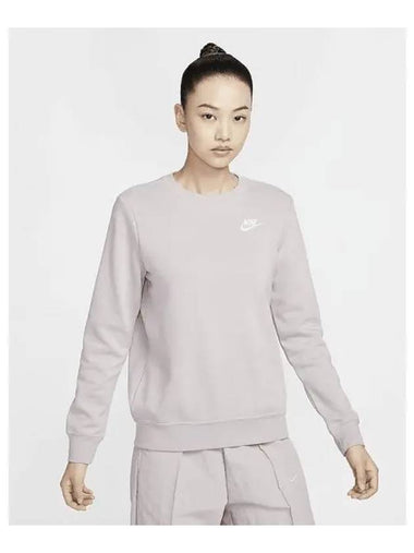 Sportswear Club Fleece Women s Crew Neck Sweatshirt Platinum Violet White DQ5474 019 700021 - NIKE - BALAAN 1